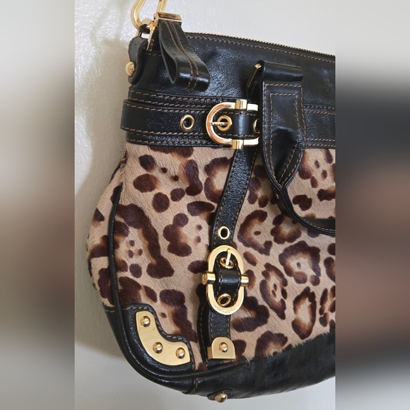 Rafe New York Leopard Print Buckle Leather Shoulder Bag - Picture 3 of 7